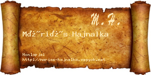Máriás Hajnalka névjegykártya
